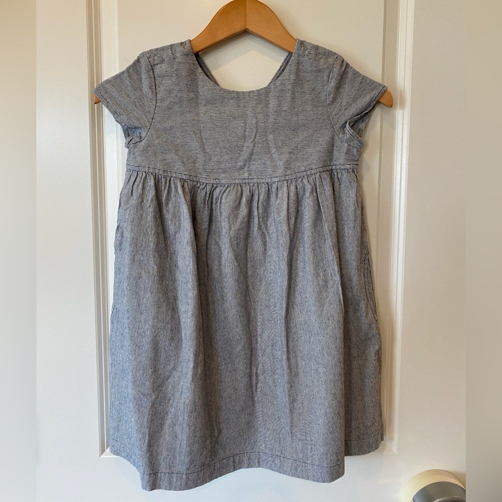 NEW Hanna Andersson Chambray Ticking Striped Dress